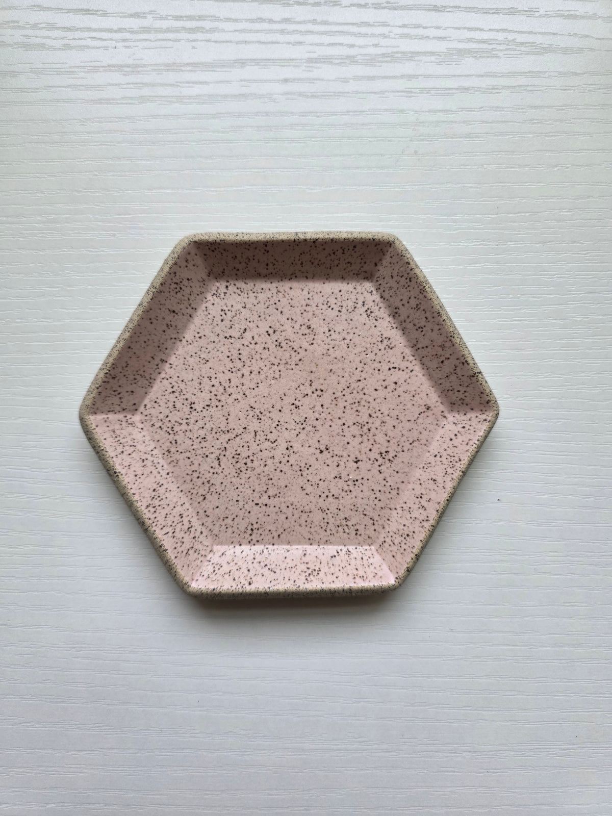 Hexagon Catch-All Dish in Pink Granite