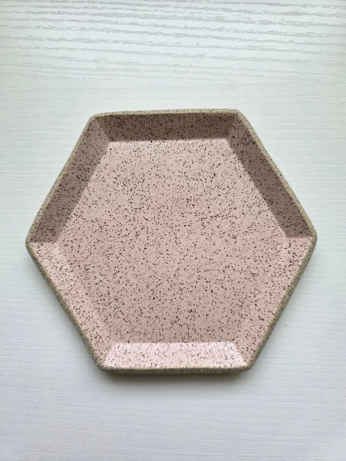 Hexagon Catch-All Dish in Pink Granite