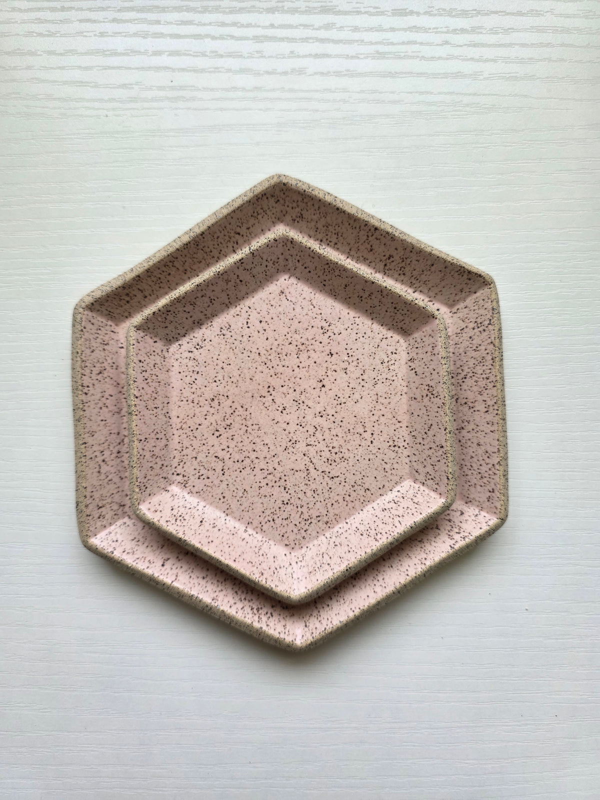 Hexagon Catch-All Dish in Pink Granite