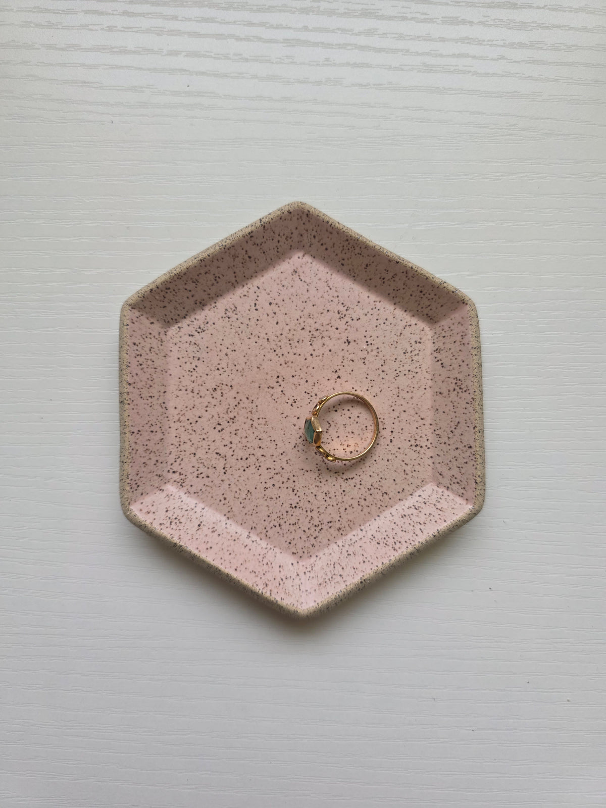 Hexagon Catch-All Dish in Pink Granite